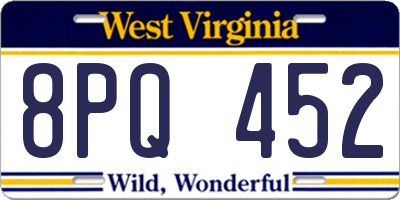 WV license plate 8PQ452