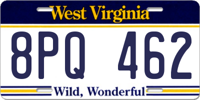 WV license plate 8PQ462