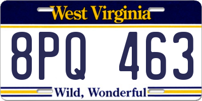WV license plate 8PQ463