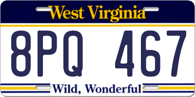 WV license plate 8PQ467