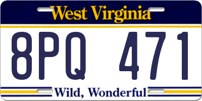 WV license plate 8PQ471