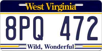 WV license plate 8PQ472