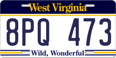 WV license plate 8PQ473