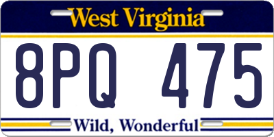 WV license plate 8PQ475
