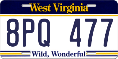 WV license plate 8PQ477