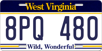 WV license plate 8PQ480