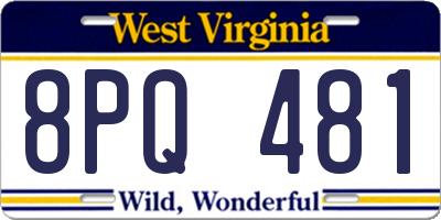 WV license plate 8PQ481