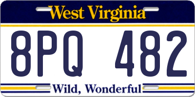 WV license plate 8PQ482