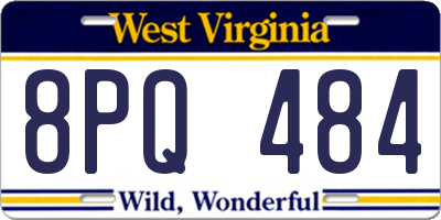 WV license plate 8PQ484