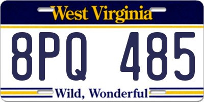 WV license plate 8PQ485