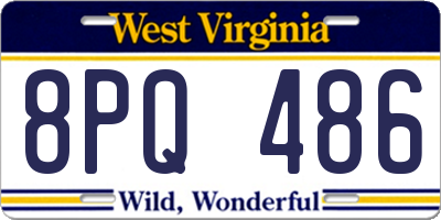 WV license plate 8PQ486