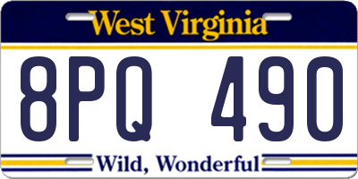 WV license plate 8PQ490