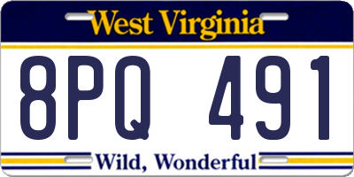WV license plate 8PQ491