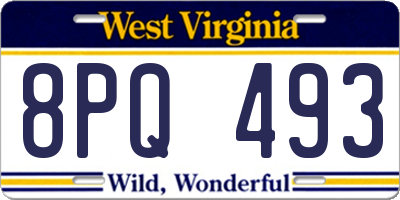 WV license plate 8PQ493