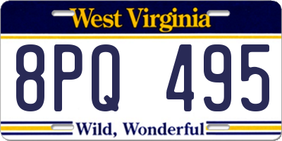 WV license plate 8PQ495