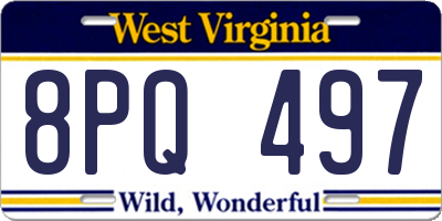 WV license plate 8PQ497