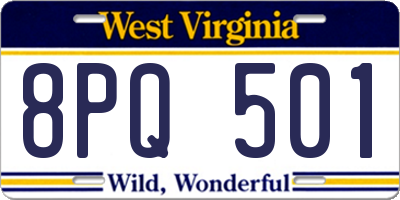 WV license plate 8PQ501