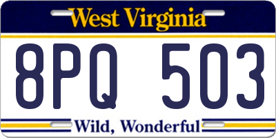 WV license plate 8PQ503