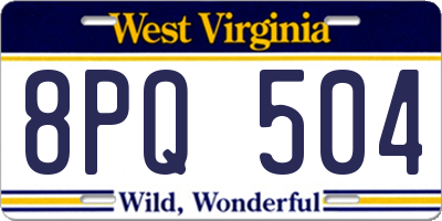 WV license plate 8PQ504