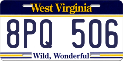 WV license plate 8PQ506