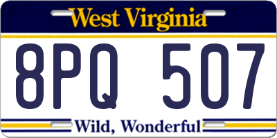 WV license plate 8PQ507
