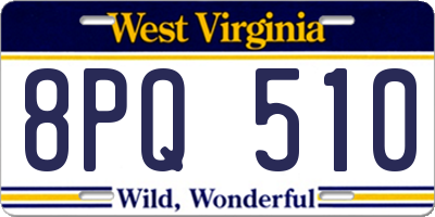 WV license plate 8PQ510