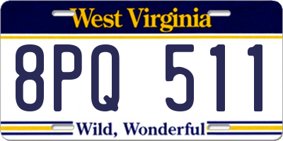WV license plate 8PQ511