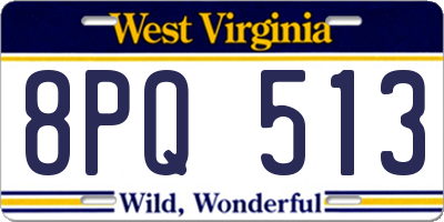 WV license plate 8PQ513