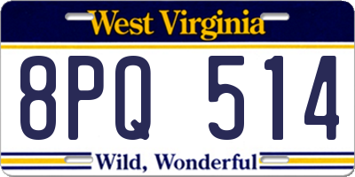 WV license plate 8PQ514