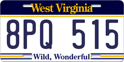 WV license plate 8PQ515