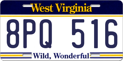 WV license plate 8PQ516