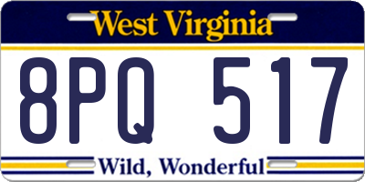 WV license plate 8PQ517