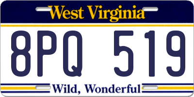 WV license plate 8PQ519