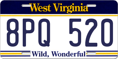 WV license plate 8PQ520