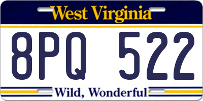 WV license plate 8PQ522