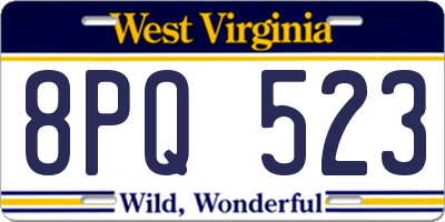 WV license plate 8PQ523