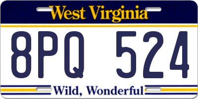 WV license plate 8PQ524