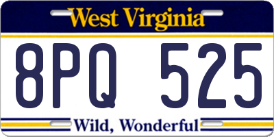 WV license plate 8PQ525
