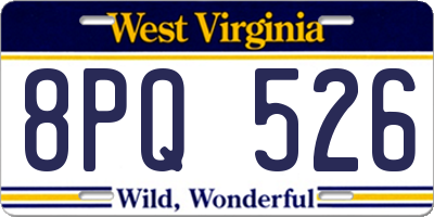 WV license plate 8PQ526