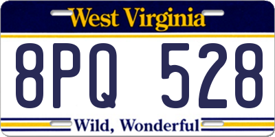 WV license plate 8PQ528