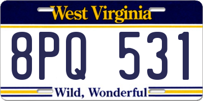 WV license plate 8PQ531
