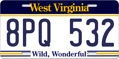 WV license plate 8PQ532