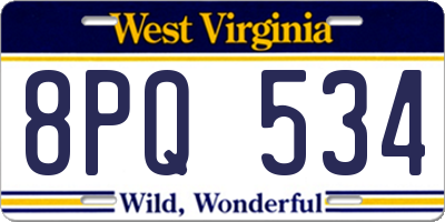 WV license plate 8PQ534