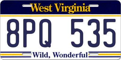 WV license plate 8PQ535