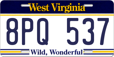 WV license plate 8PQ537