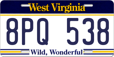 WV license plate 8PQ538
