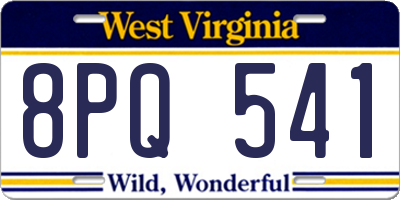 WV license plate 8PQ541