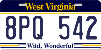 WV license plate 8PQ542
