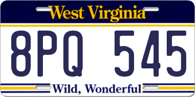 WV license plate 8PQ545