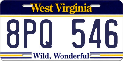 WV license plate 8PQ546
